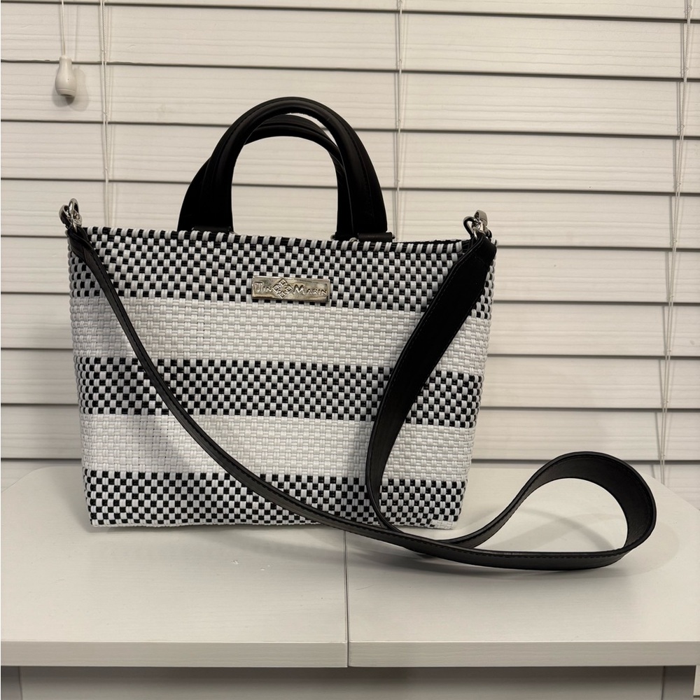 Tin Marin Medium Woven Crossbody Bag with Drawstring